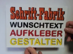 Für Messestand Klebeschrift Klebetext Aufkleber Beschriftung selbst gestalten
