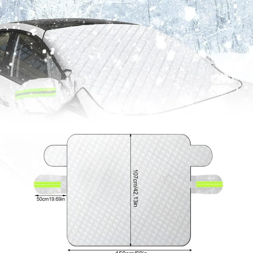 Frontscheibenabdeckung Auto Winter 243x105cm Magnetisch UV Schutz Faltbar