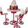 Frozen Joghurt Tisch mit Barhockern vergrößert 170cm für draußen aus GFK