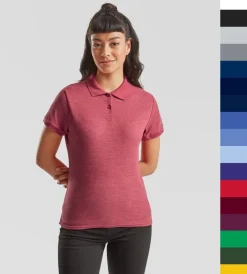 Fruit of the Loom Damen dünnes Poloshirt Polo Mischgewebe 63-212-0 NEU