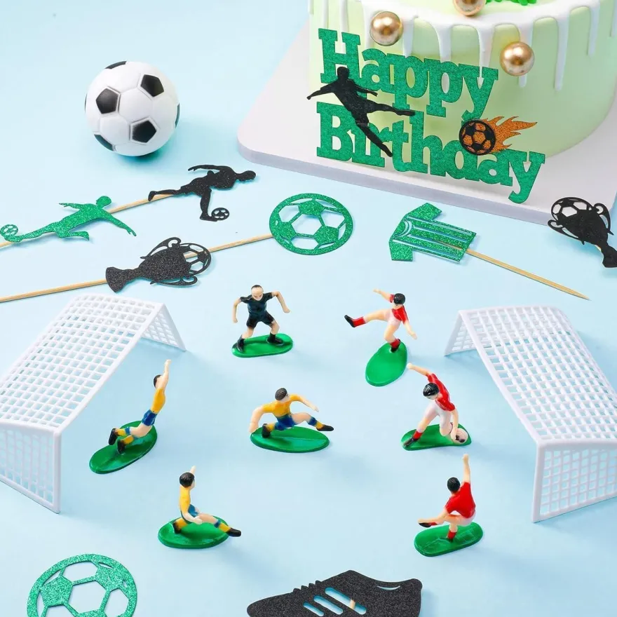 Fußball Tortendeko Set 28-teilig Kuchen Topper Geburtstag Party Kinder DIY