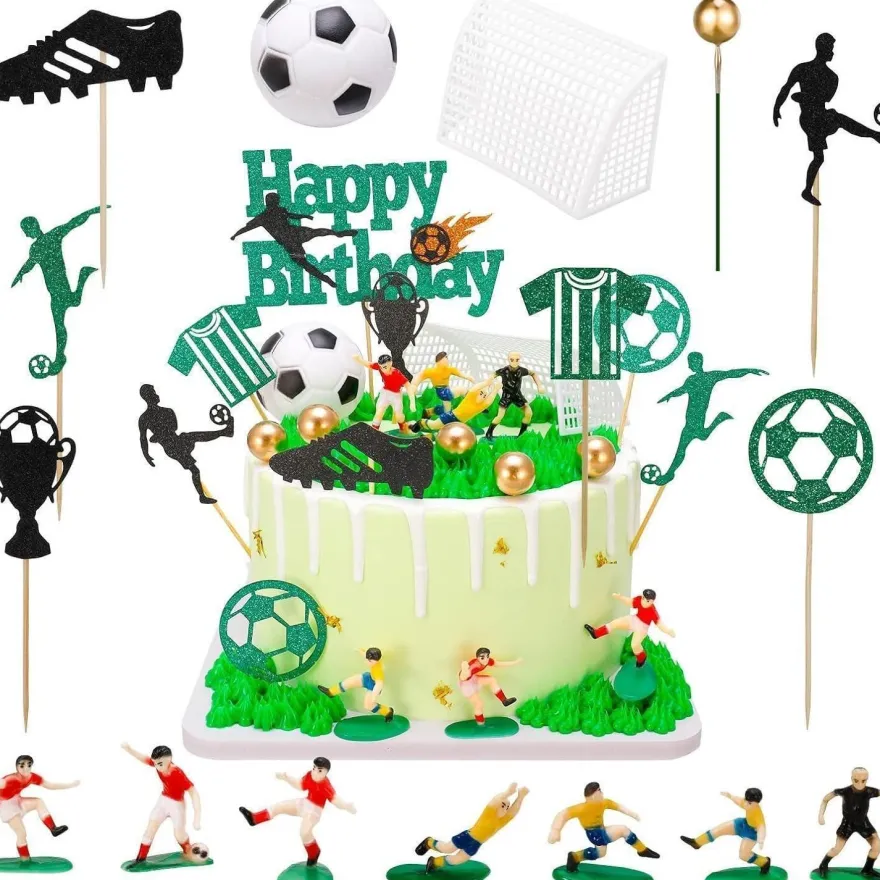 Fußball Tortendeko Set 28-teilig Kuchen Topper Geburtstag Party Kinder DIY