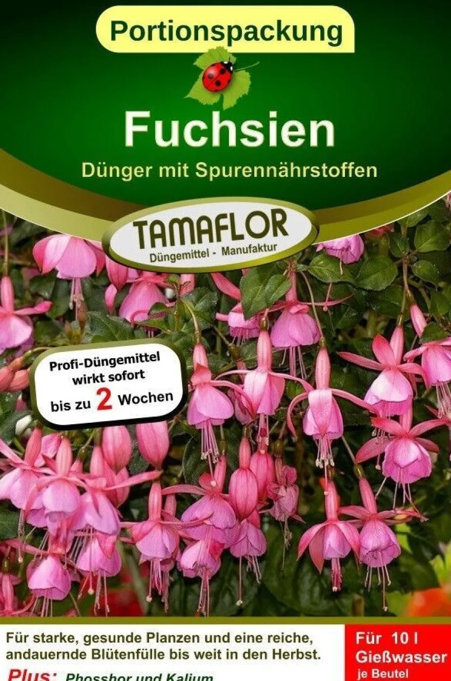 Fuchsiendünger Dünger Fuchsien , Pflanzendünger 5 Portionsbeutel für 50 l