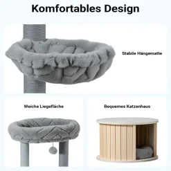 Fudajo Urban Studio 122cm Kratzbaum Katzenbaum Katzenkratzbaum Kletterbaum