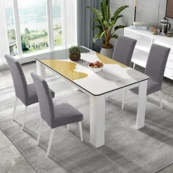 Fuloon Stuhlhussen 4er Set - Universelle Stretch-Bezüge für Esszimmerstühle