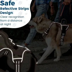 Funfox Hundegeschirr L Tarngrün - Verstellbares Anti-Zug Brustgeschirr mit