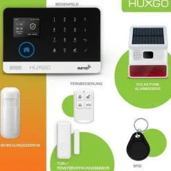 Funk Alarmanlage Set HXA003 WiFi + GSM4G mit Alarm | Alarm System mit 9x Türsensoren