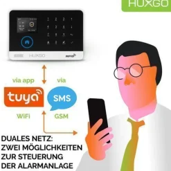 Funk Alarmanlage Set HXA003 WiFi + GSM mit Alarm | Alarm System mit 9x Türsensoren