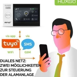 Funk Alarm System mit Sirene, 5x Tür- Fenstersensor HXA007 2G, Smart Home Security