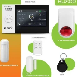 Funk Alarm System mit Sirene, 5x Tür- Fenstersensor HXA007 2G, Smart Home Security