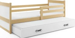 Funktionsbett RICO 190x80cm KIEFER + 2. Farbe mit Lattenroste und Matratzen
