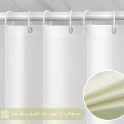 Furlinic Duschvorhang 180x200cm aus Stoff, wasserdicht, schimmelresistent