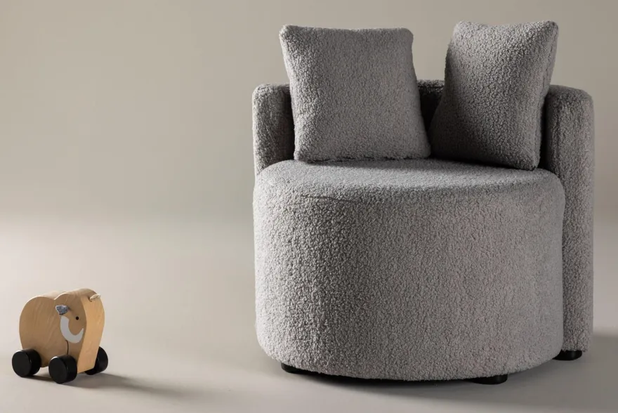 Furnlux Kids Room Sofa Kelso Grey & Black 59cm
