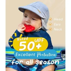 Furtalk Baby Kleinkind Sonnenhut UPF 50+ UV-Schutz Sommer Kappe mit Kinnriemen