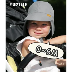 Furtalk Baby Sonnenhut mit Nackenklappe, Kleinkind Kinder UPF 50+ UV-Schutz