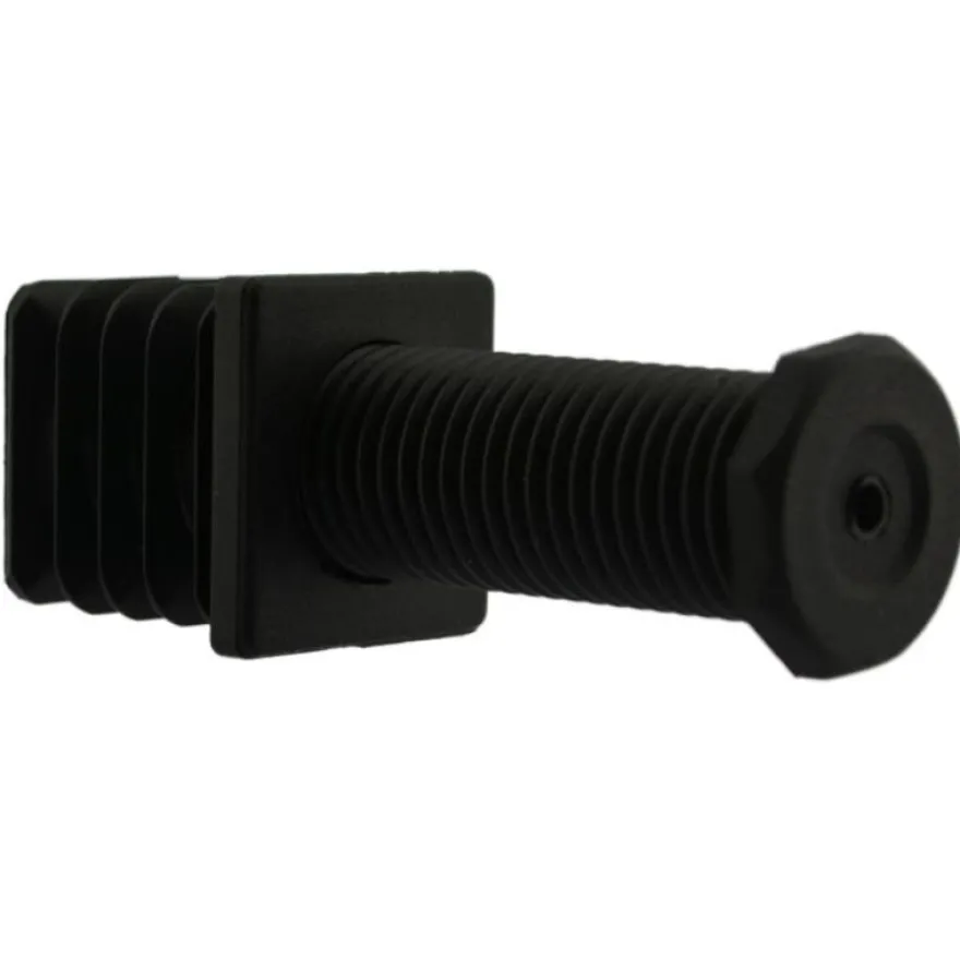 Fussstopfen 35 x 35mm mit Stellfuß lang Rohrstopfen Fusskappen Versteller Tisch