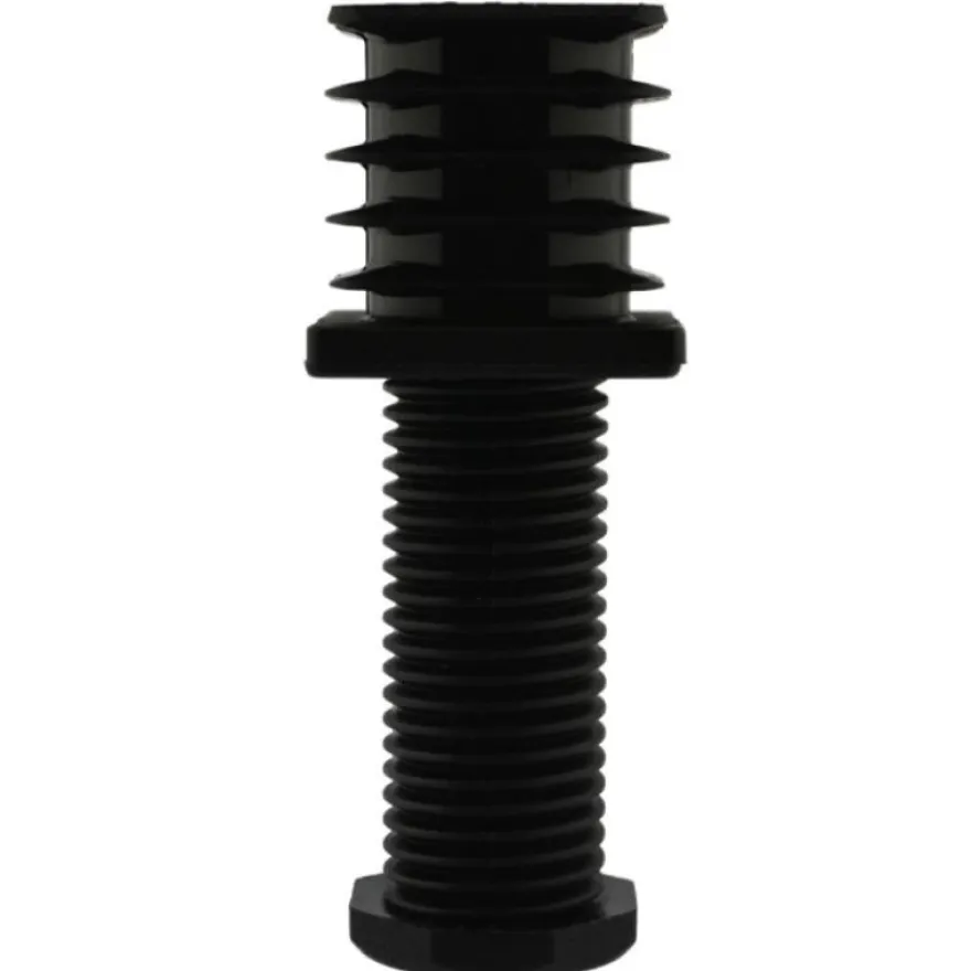 Fussstopfen 35 x 35mm mit Stellfuß lang Rohrstopfen Fusskappen Versteller Tisch
