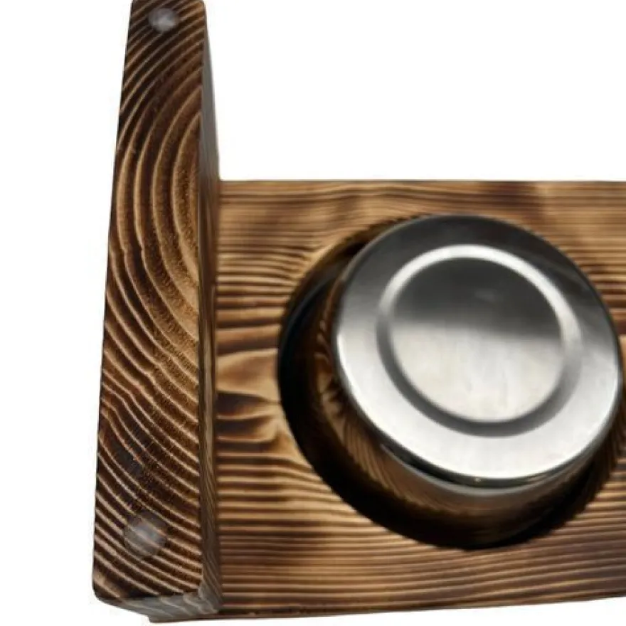 Futterstation Doppelnapf Holz Ständer Hundenapf Katzennapf Hundebar Pet 12,5cm 10189