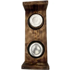 Futterstation Doppelnapf Holz Ständer Hundenapf Katzennapf Hundebar Pet 12,5cm 10189