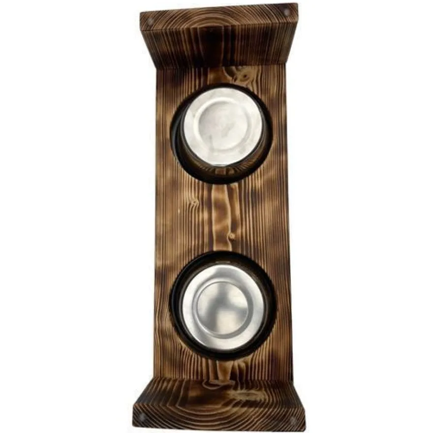 Futterstation Doppelnapf Holz Ständer Hundenapf Katzennapf Hundebar Pet 12,5cm 10189