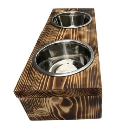 Futterstation Doppelnapf Holz Ständer Hundenapf Katzennapf Hundebar Pet 12,5cm 10189