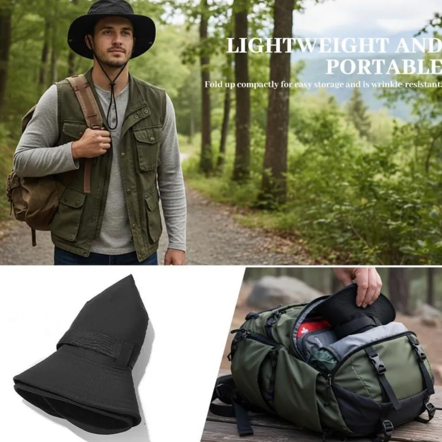 FYting Sonnenhut Herren Fischerhut Anglerhut Damen, Winddichtes Seil, Faltbar