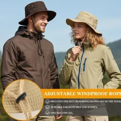 FYting Sonnenhut Herren Fischerhut Anglerhut Damen, Winddichtes Seil, Faltbar