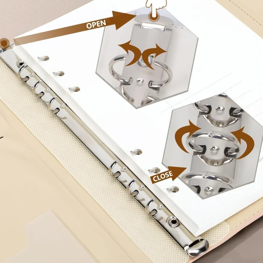 FYY A5 Ringbinder Notizbuch 6-Ring rosa