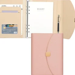 FYY A5 Ringbinder Notizbuch 6-Ring rosa