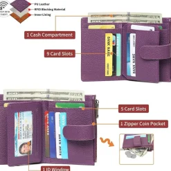 Gaekeao Damen Geldbörse Klein mit RFID Blockierung, Portemonnaie mit