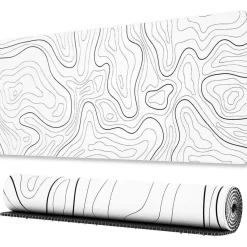 Gaming-Mauspad XL mit genähten Kanten topografische Karten rutschfeste