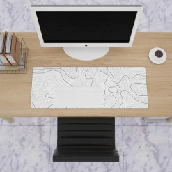 Gaming-Mauspad XL mit genähten Kanten topografische Karten rutschfeste