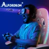 Gaming Stuhl Massage RGB LED Bürostuhl Ergonomisch mit Kopfstütze Lendenkissen
