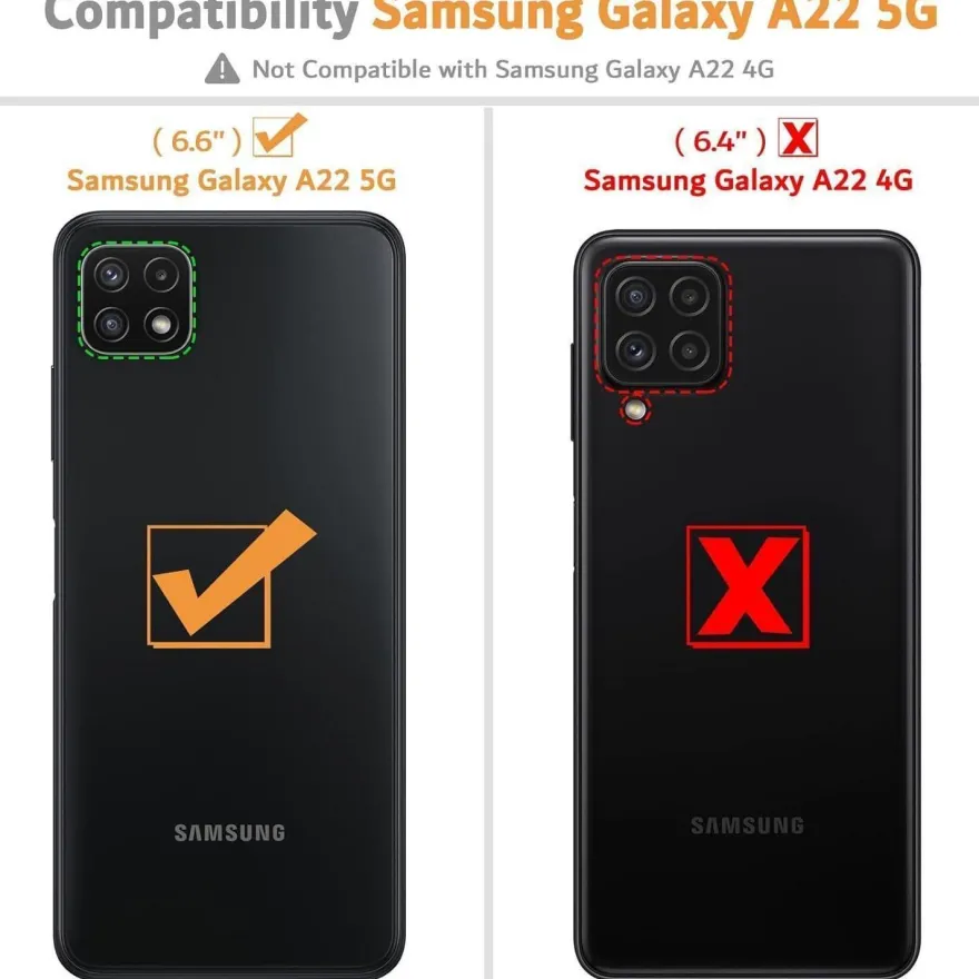Ganbary Flipcase für Galaxy A22 5G, Violett in Lederoptik