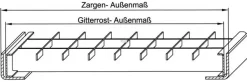 Garagen-Gitterrost | Maße: 190x1240x30 mm 30/30 mm | aus S235JR (St37-2), im Vollbad