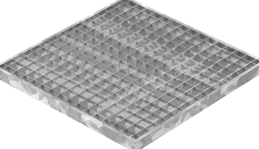 Garagen-Gitterrost | Maße: 490x490x30 mm 30/30 mm | aus S235JR (St37-2), im Vollbad