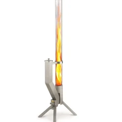 Gardenflare Feuerrohr aus Edelstahl in Silber für Outdoor-Bereiche