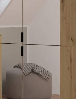 Garderobenschrank Schuhschrank Eiche mit Spiegel 6 Türen Mehrzweckschrank Line-Up