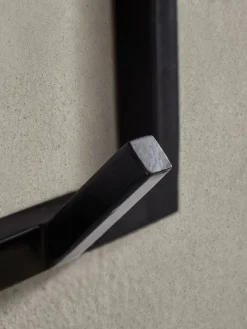 Garderobe Wand Holz und Metall mit Hakenleiste und Ablagefläche 70 cm breit