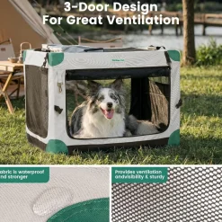 Gardner Pet faltbare Hundetransportbox L (66x48x48cm) - Grau, bis 15 kg, inkl