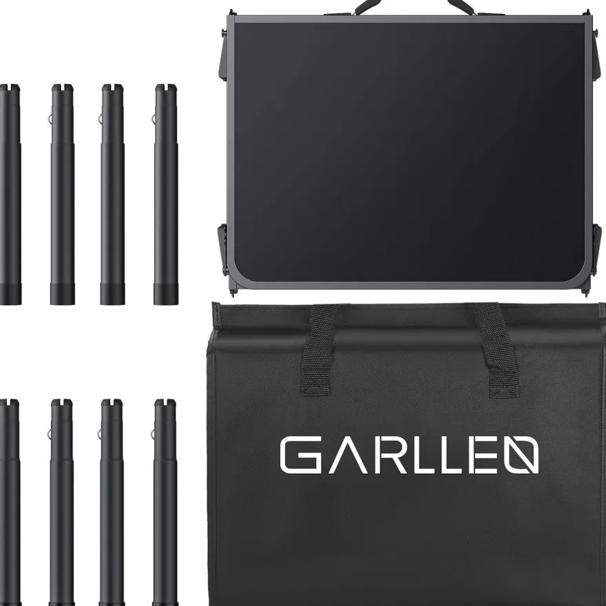 Garllen Campingtisch klappbar, 87x40cm, 3 einstellbare Höhen (26/48/70cm)