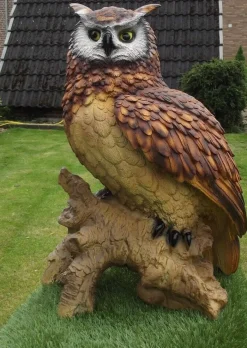 Gartenfigur Eule 57 cm Uhu Greifvogel 2202 Garten lebensecht