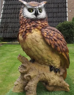 Gartenfigur Eule 57 cm Uhu Greifvogel 2202 Garten lebensecht