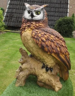 Gartenfigur Eule 57 cm Uhu Greifvogel 2202 Garten lebensecht