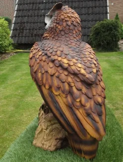Gartenfigur Eule 57 cm Uhu Greifvogel 2202 Garten lebensecht