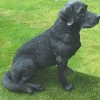Gartenfigur Hund Labrador 52cm sitzend schwarz 2274 Garten lebensecht Figur