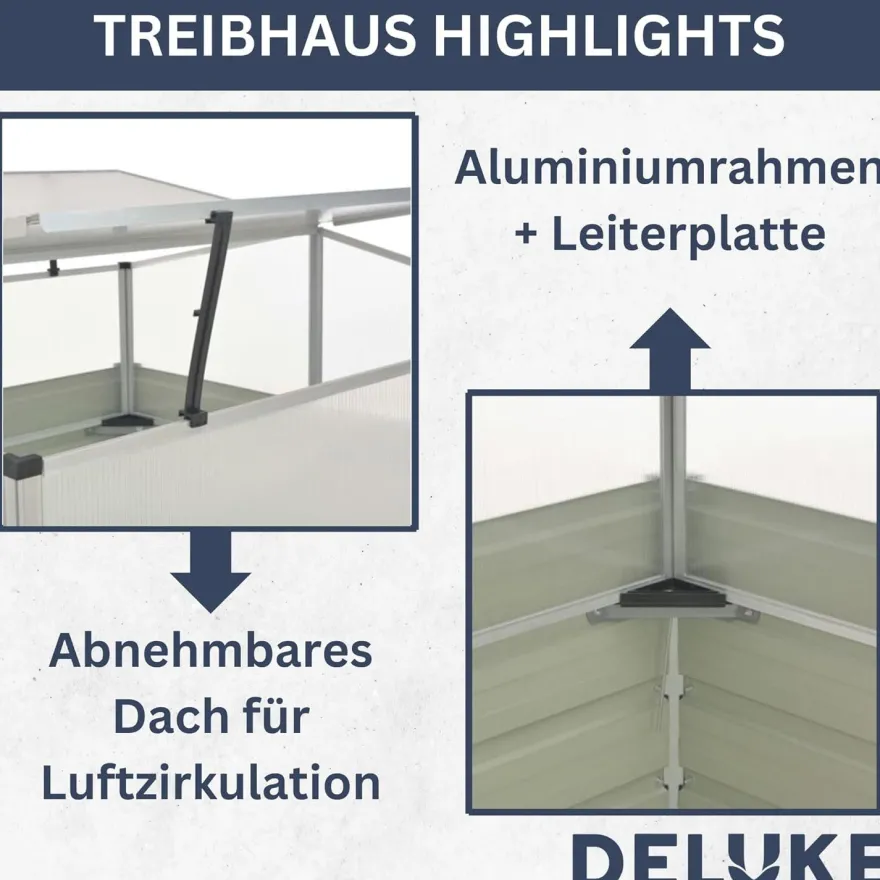 Garten Gew?chshaus klein LINA grau Stahl HxBxT 85x100x100cm Treibhaus Tomatenhaus