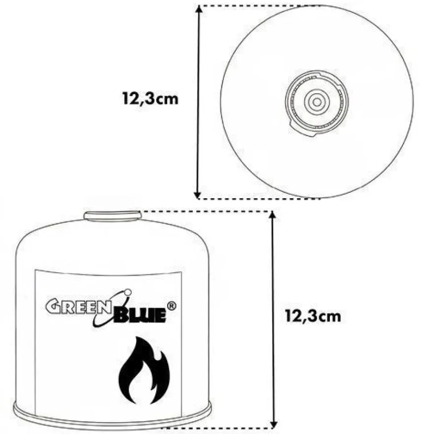 Gaskartusche GreenBlue GB499 Gaskartusche für Kochfeldbrenner 500 g