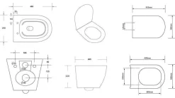Geberit Duofix Vorwandelement Wand WC Set Spülrandlos Desna Betätigungsplatte Schwarz