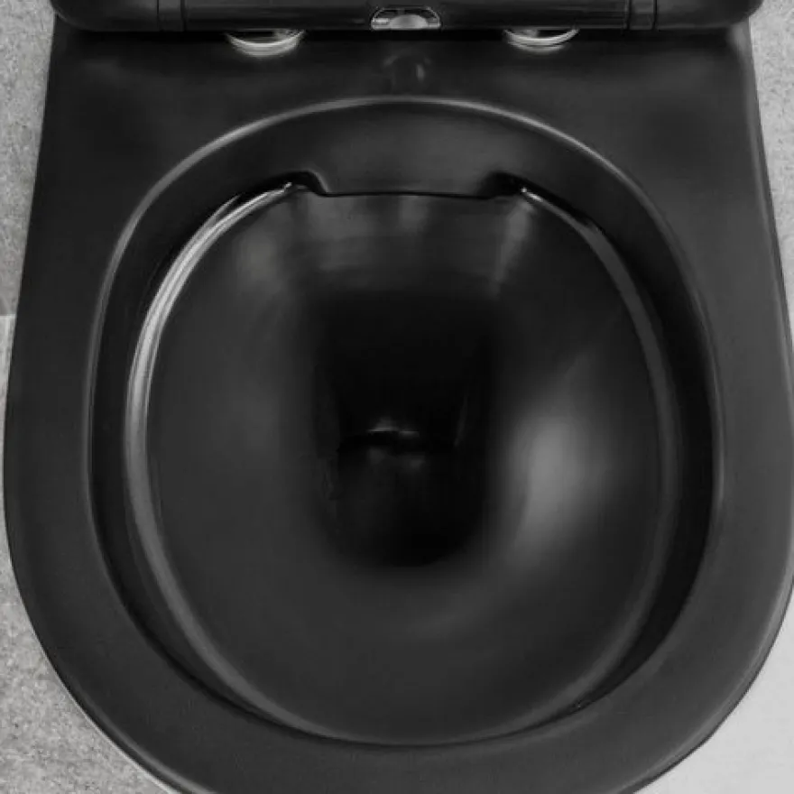 Geberit Duofix Vorwandelement Wand WC Set Schwarz Delos Spülrandlos Betätigungsplatte